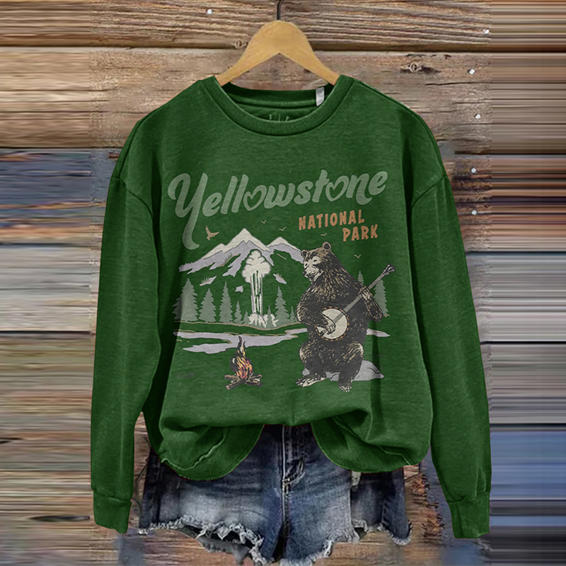 National Parks Bear Playing Banjo Sweatshirts