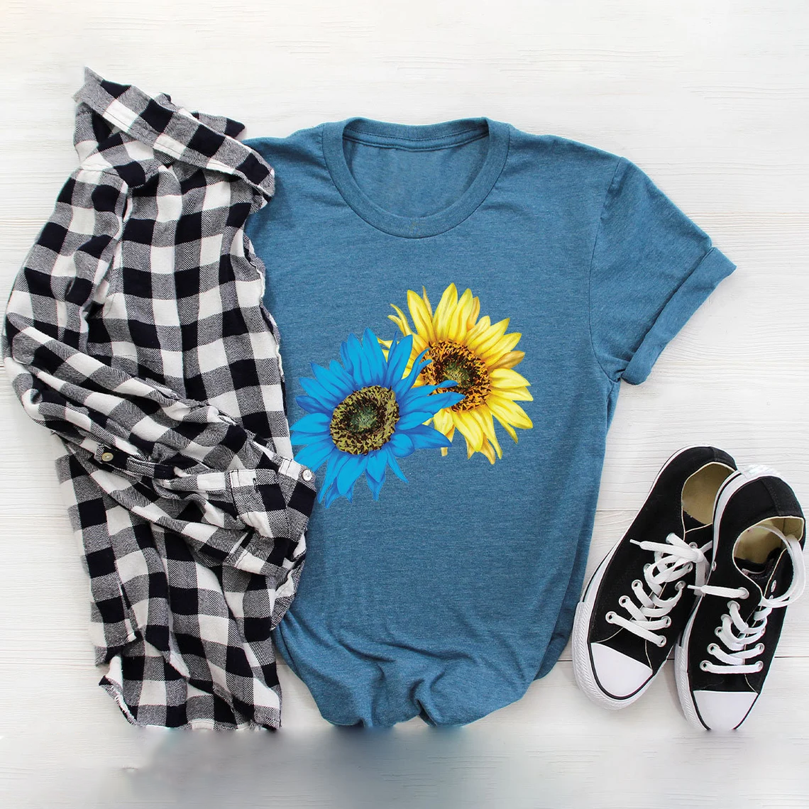 Sunflower Ukraine Proud Ukrainian Pray For Ukraine  No War Ukraine Art Pattern T Shirt