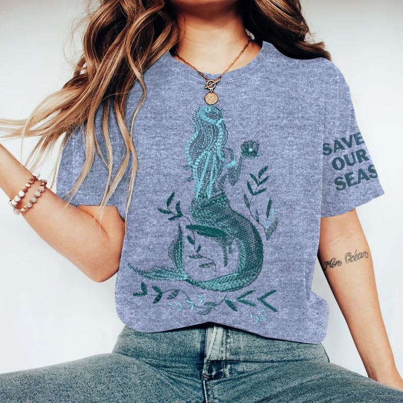 Save Our Seas Mermaid Print Women's T-shirt