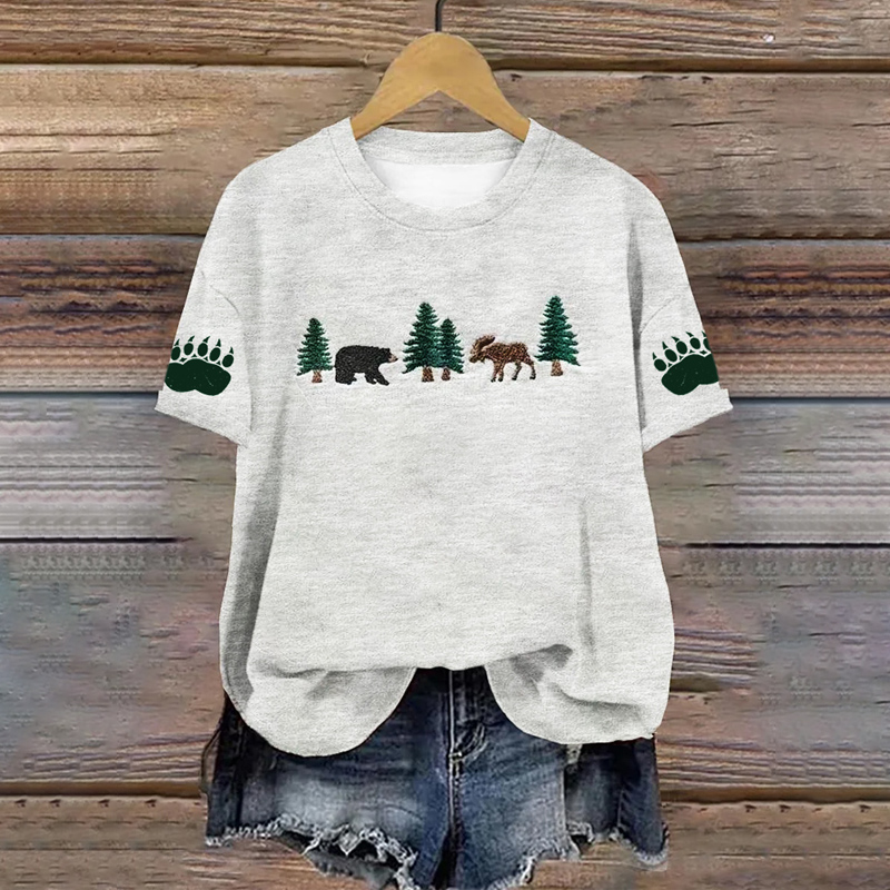 Protecting Animals In National Parks Embroidered Promotional T-shirt