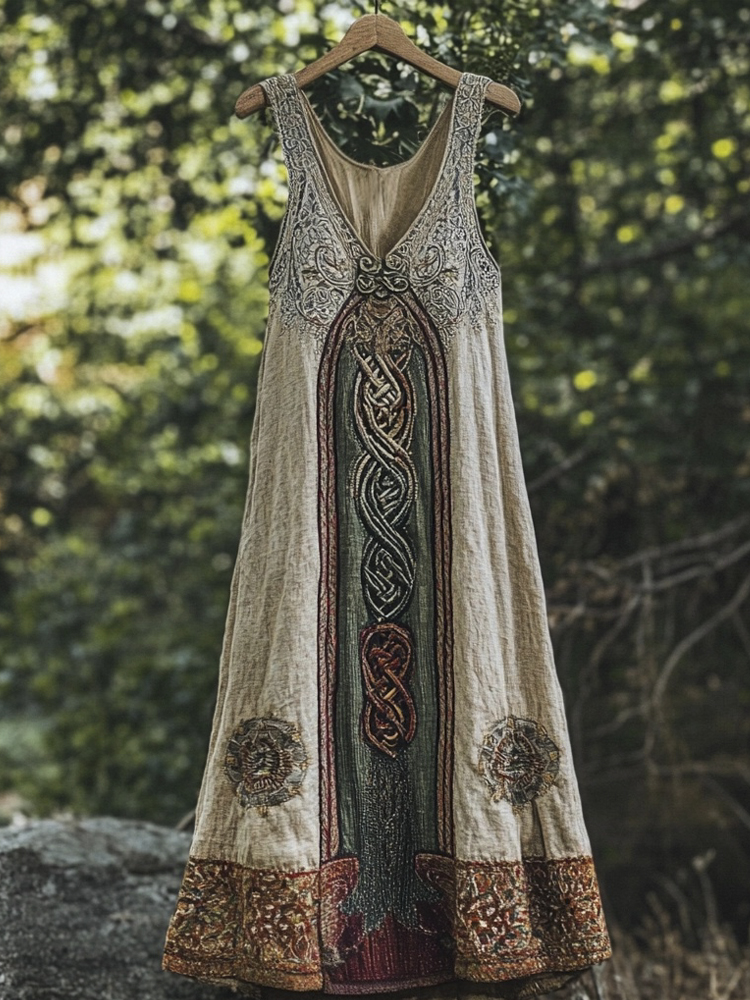 Vintage Celtic Myths Linen Tank Dress