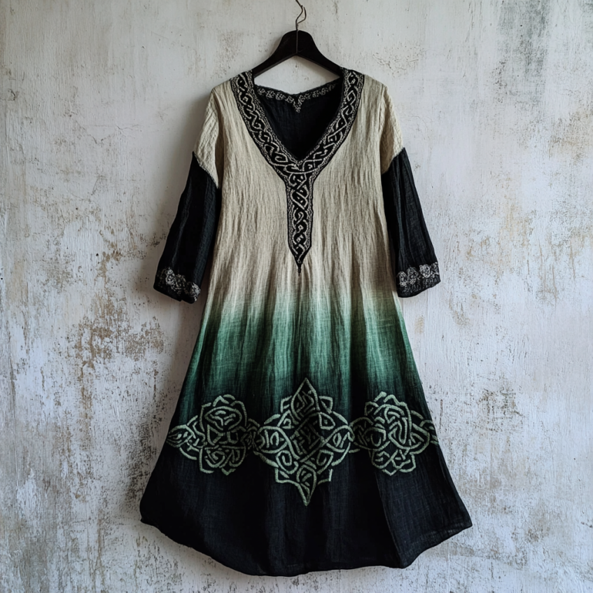 Vintage Tribal Celtic Knot Life Of Tree Gradient Art Art Maxi Dress