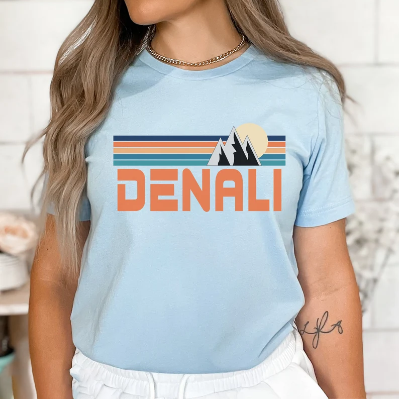 Vintage Denali National Park Camping Nature Lover Hiking alaska comfortable Unisex T-shirt