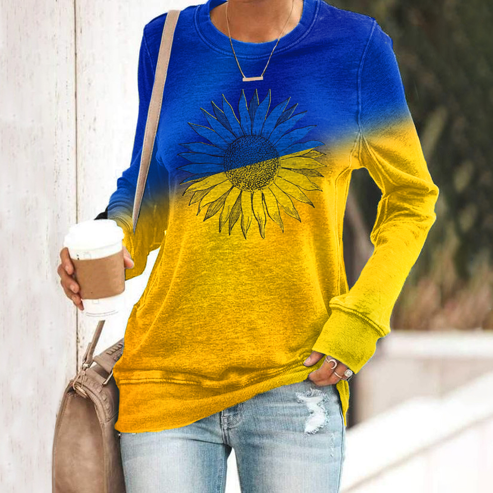 Women's Peace For Ukraine We Stand Together Stop Ukr War Crew Neck Sweatshirt