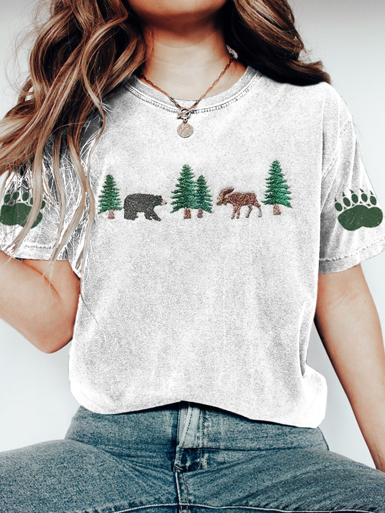 Protecting Animals In National Parks Embroidered Promotional Vintage T-shirt