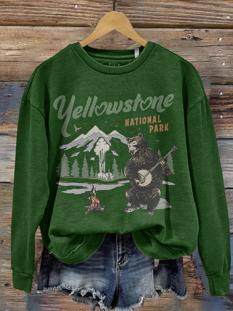 National Parks Bear Playing Banjo Sweatshirts