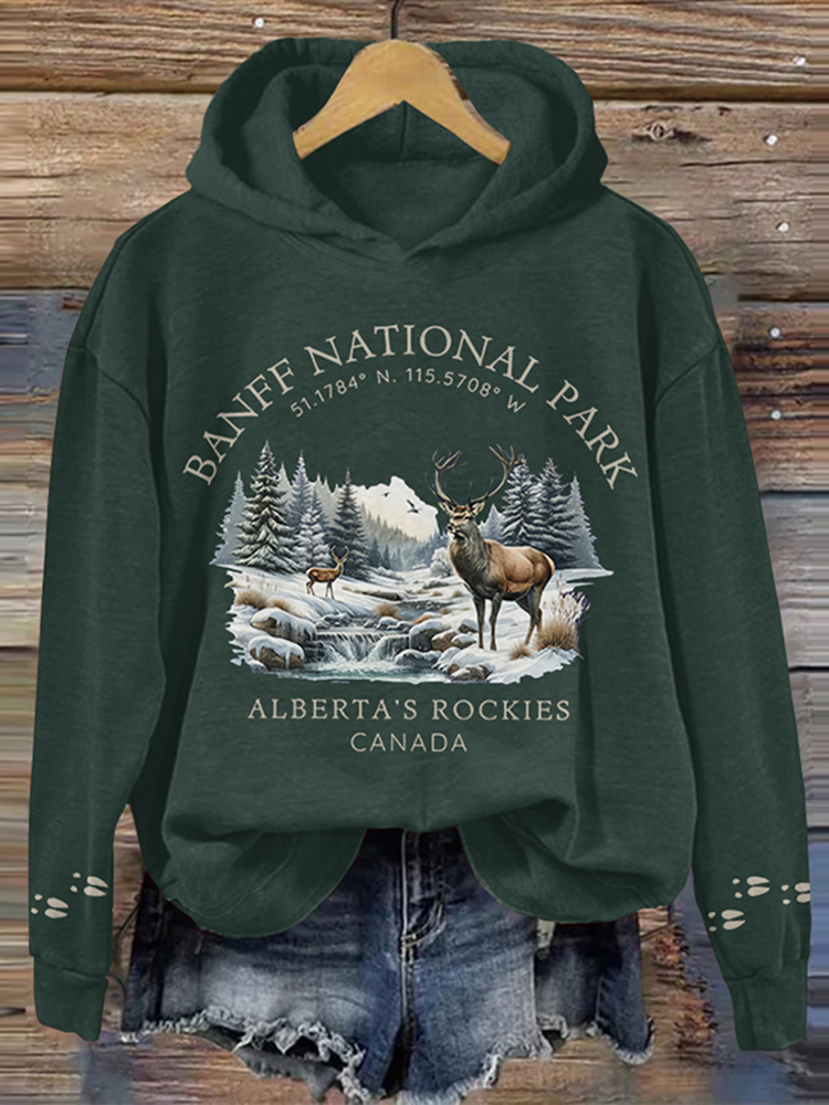 Banff National Park Canada Moose Crew Neck Sweatshirt