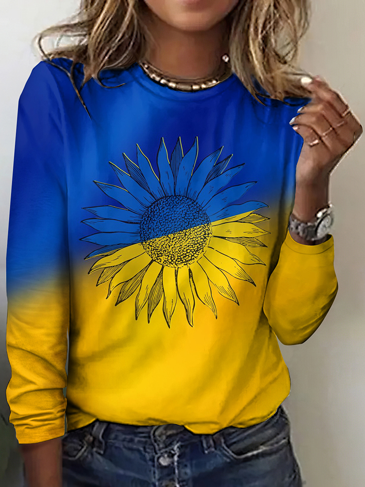 Women's We Stand Together Stop Ukr War Art Color T-shirt