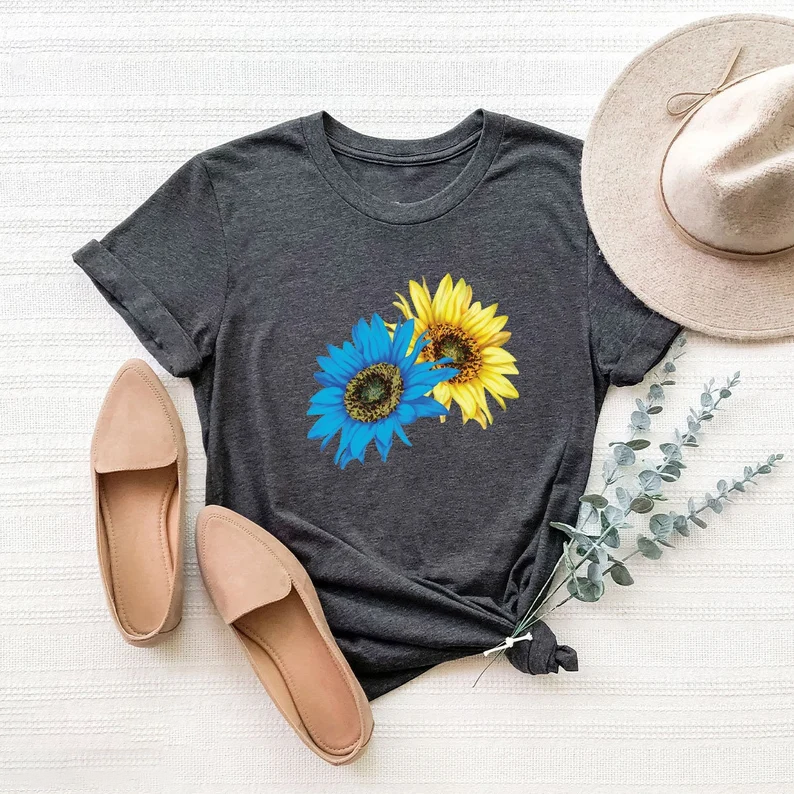 Sunflower Ukraine Proud Ukrainian Pray For Ukraine  No War Ukraine Art Pattern T Shirt