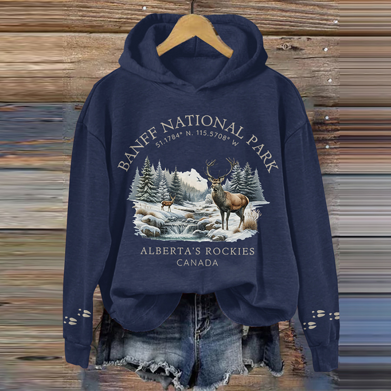 Banff National Park Canada Moose Crew Neck Sweatshirt