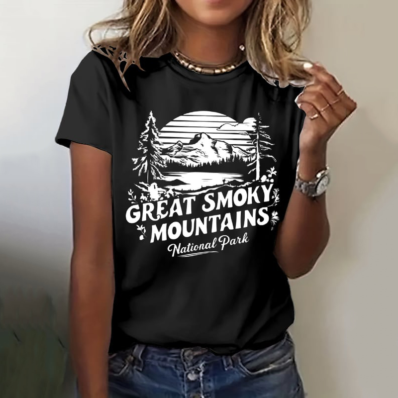 Women's Great Smoky Mountains National Park Print Crew Neck T-shirt