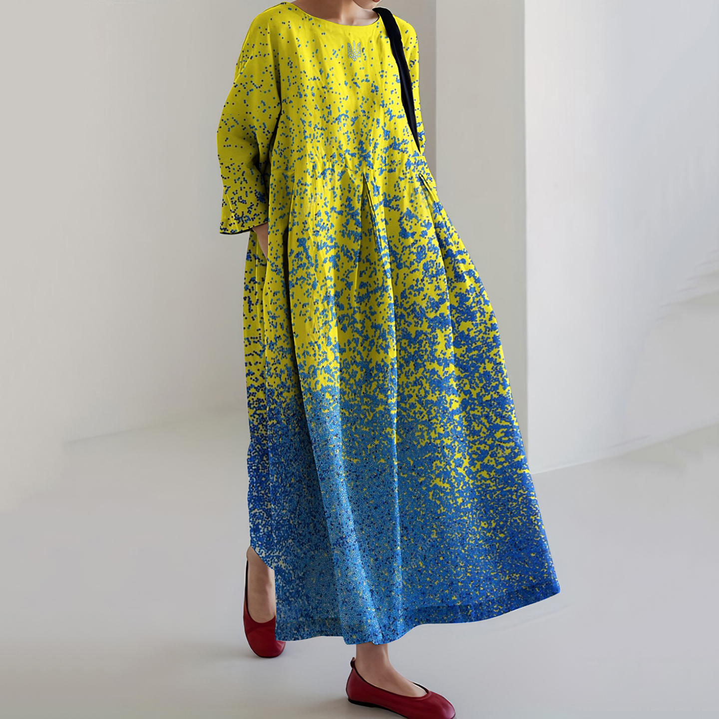 Vintage Ukrainian In Gradient Stop Ukr War  Pattern Dress