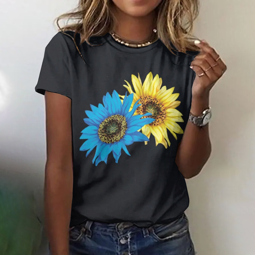 Sunflower Ukraine Proud Ukrainian Pray For Ukraine  No War Ukraine Art Pattern T Shirt